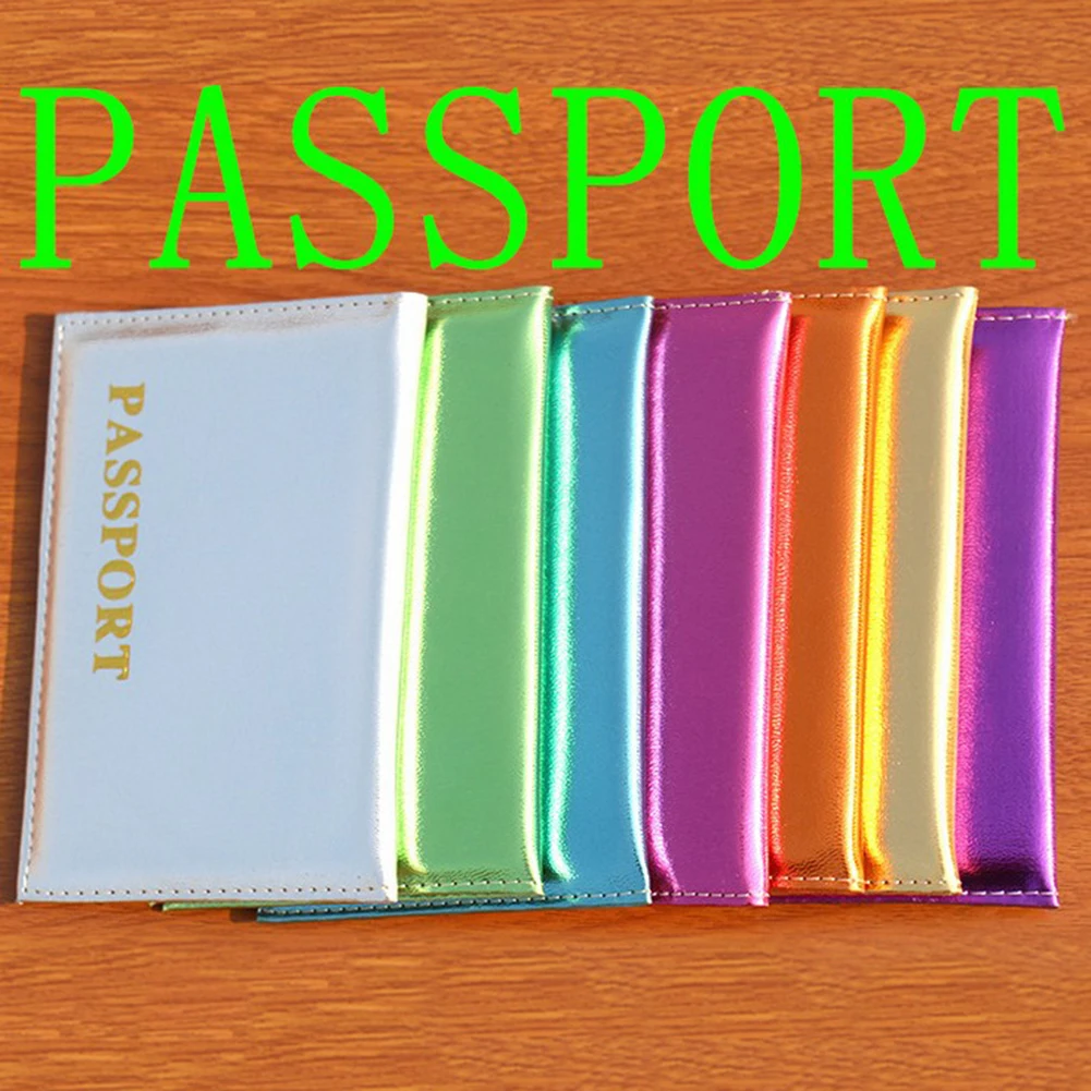 

Shiny Passport Holder Covers Men Women PU Leather ID Business Card Bag Fashion Organizer Credit Wallet Case Travel Accessories