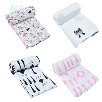 

1pcs Soft Cotton Cute Muslin Swaddle Wraps for Neweborn Baby Infant Swaddling Blanket Sleepsack Stroller Cover Play Mat120*120CM