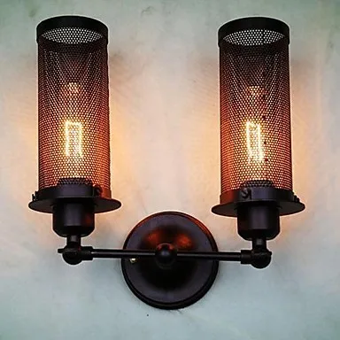 

Vintage Industrial Wall Light Lamp With 2 Lights , Wall Sconce American Loft Style Retro Edison Bulb