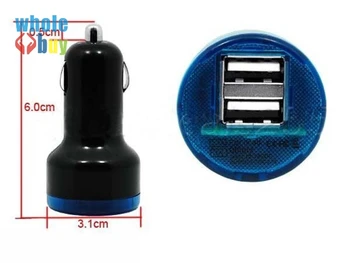 

600pcs/lot Dual 2 Port USB Car Charger Adapter For iPhone 5 5C 5S iPad Mini Galaxy S3 S4 S5 i9500 Note2 for lenovo