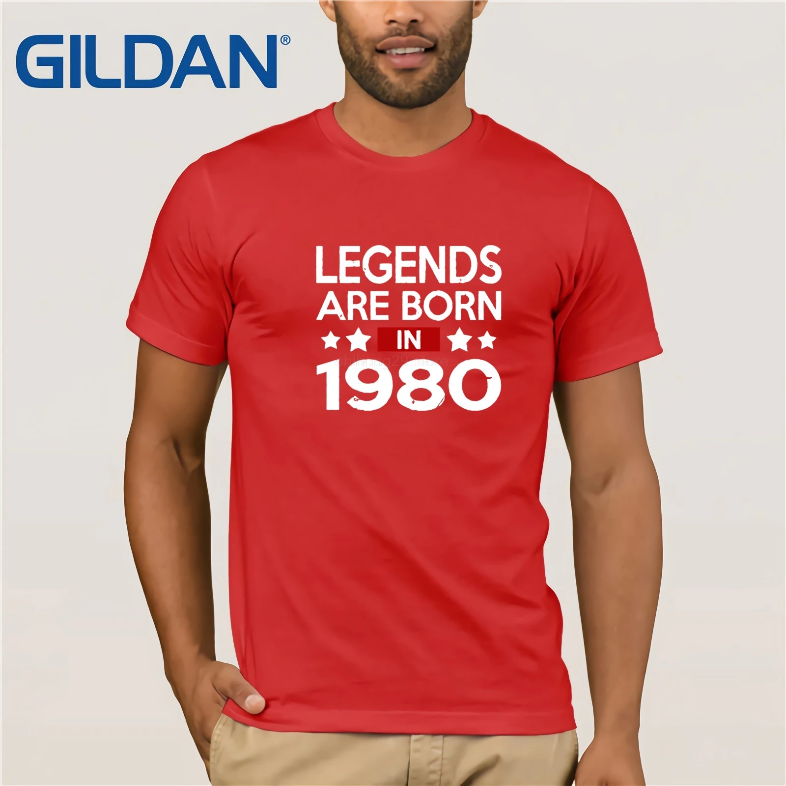 Camiseta винтажная рубашка Legends Are Born In 1980 Футболка мужская унисекс футболка 80s ретро брендовая одежда топы хипстерские футболки - Цвет: red