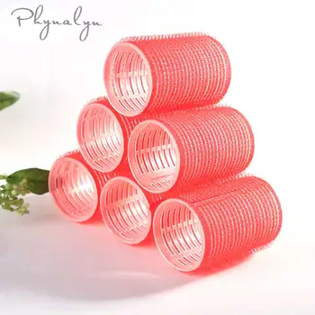 

Big Self Grip Hair Rollers 6 Pcs Random Color DIY Salon Hair Curlers Rollers Pro Salon Hairdressing Cling Tools