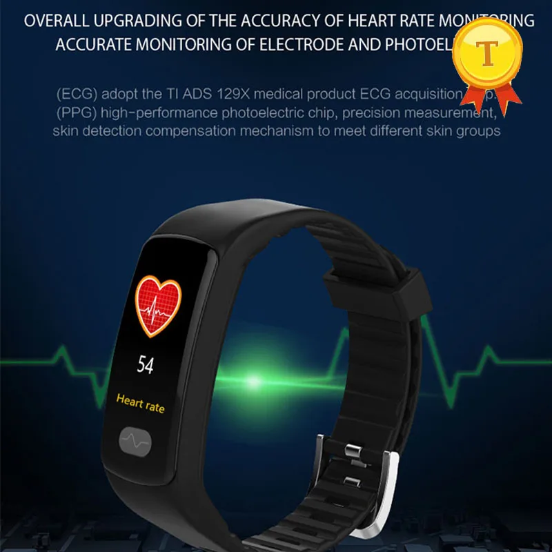 Color Screen ECG ppg healthy bluetooth Smart Band Bracelet Heart Rate Blood Pressure WristBand Sport band Watch for Android iOS |