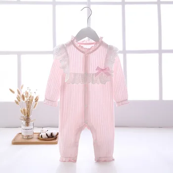 

-Baby clothes Jumpsuits Buttons-Up 100% Cotton Long-Sleeves Cute Absorbent Breathable Coveralls 3-12 Months