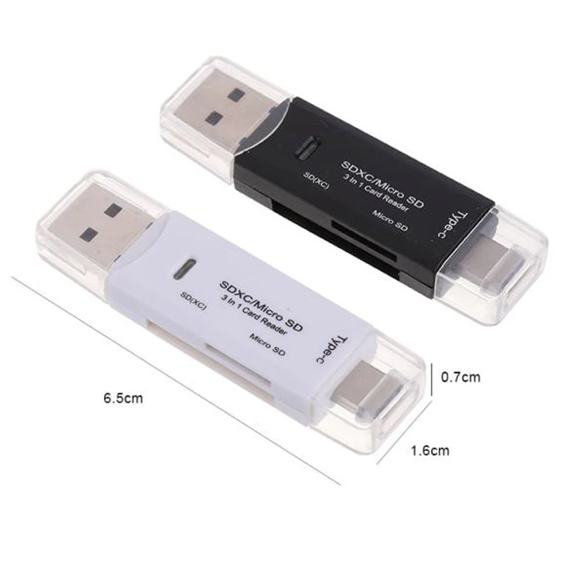 Micro SD кардридер 3 в 1 Тип C/Micro USB/USB 2,0 SD карта памяти адаптер для ноутбука MacBook SD/TF OTG картридеры