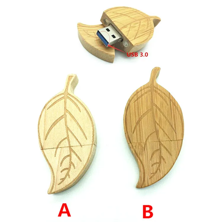 Горячая Новая мода деревянные лист моделирование Золотые листья деревьев карту флэш-памяти с интерфейсом USB 3.0 карты памяти Флеш