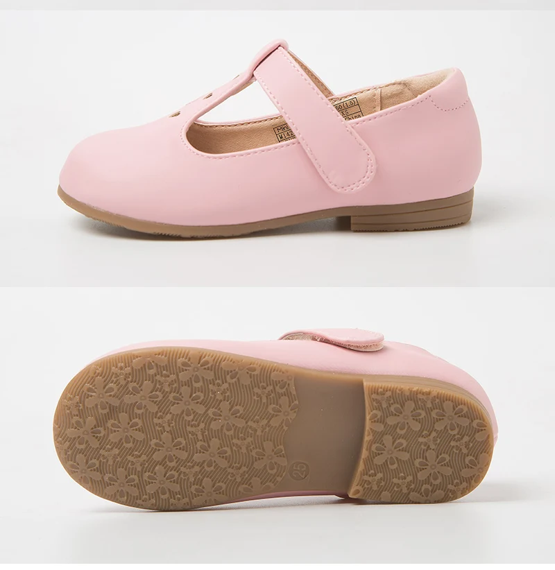 Mini Balabala/детская кожаная обувь для девочек с Т-образным ремешком; Детская школьная обувь принцессы для маленьких девочек; Танцевальная обувь на низком каблуке