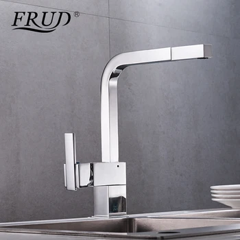 

Frap Brass Kitchen Faucet Hot and Cold Water Kitchen Sink Faucet Pull Out Rotation Spray 360 Rotation Single Handle Taps Y40022
