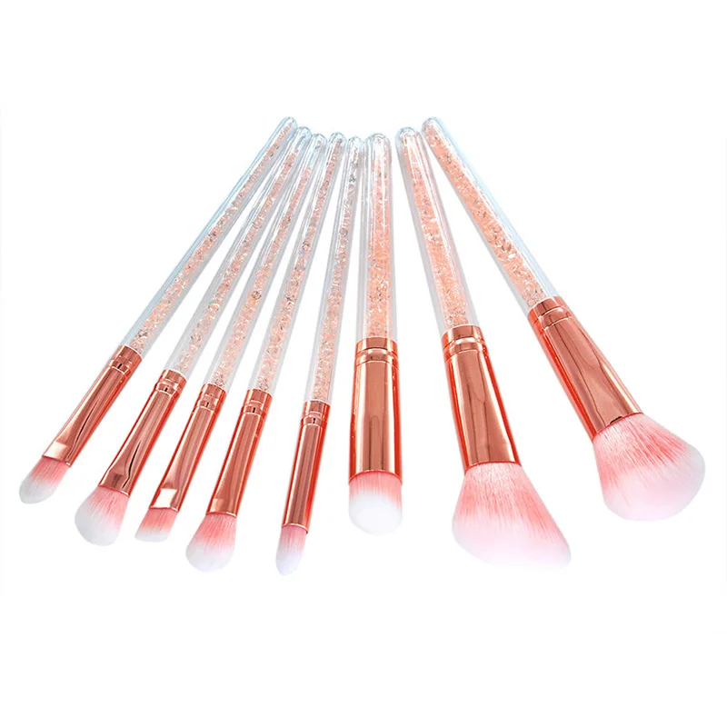 8Pcs = 1Set Pink Brush Makeup Eyeshadow Concealer Eyebrow Foundation Brushes Make Up Tools Hot