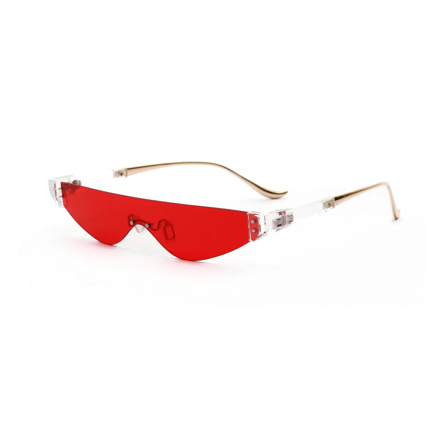 Triangular Cat Sunglasses Women Sexy Vintage Personlity Small Metal Frame Red Gray Tinted Color Lens Feminino De Sol Gafas UV400