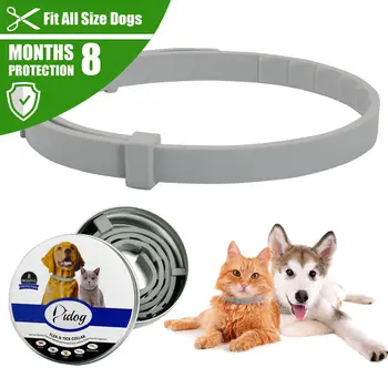 

38/62cm Pet Dog Collar Anti Flea Ticks Mosquitoes Outdoor Protective Adjustable Cats Dogs Collar 8 Months Long-term Protection