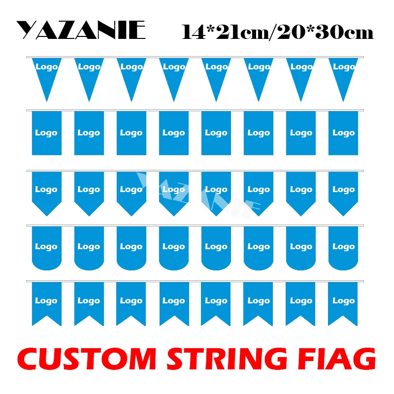 

YAZANIE 14*21cm/20*30cm/30*40cm Custom Logo String Flag Custom Hunting Flag for Party Event Advertising Decoration Promotion