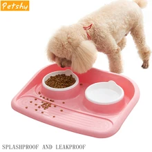 

Petshy Dual Port Dog Water Dispenser Feeder Utensils Bowl Cat Drinking Fountain Food Dish Pet Bowl Pets Feeding