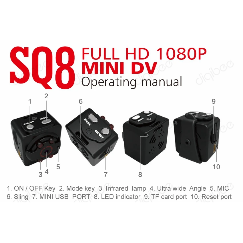 Новый мини DV 12MP Full HD 1080 P 720 Infrare Ночное видение Камера автомобиля DVR с детектором