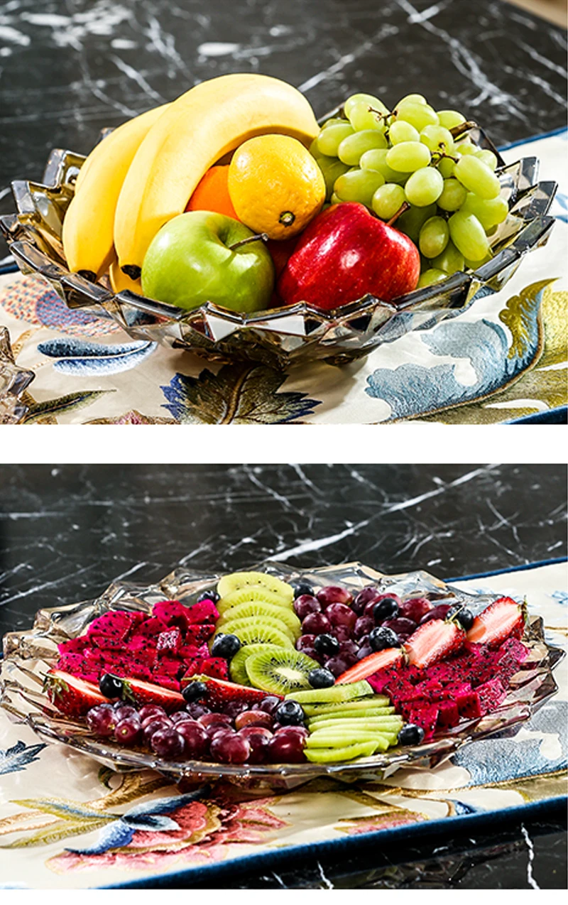 Кристалл Стекло сушеные тарелки для фруктов подарок посуда красивые стильные пятнистости стеклянная Фруктовая тарелка уникальные украшения для дома Форма лоток для хранения
