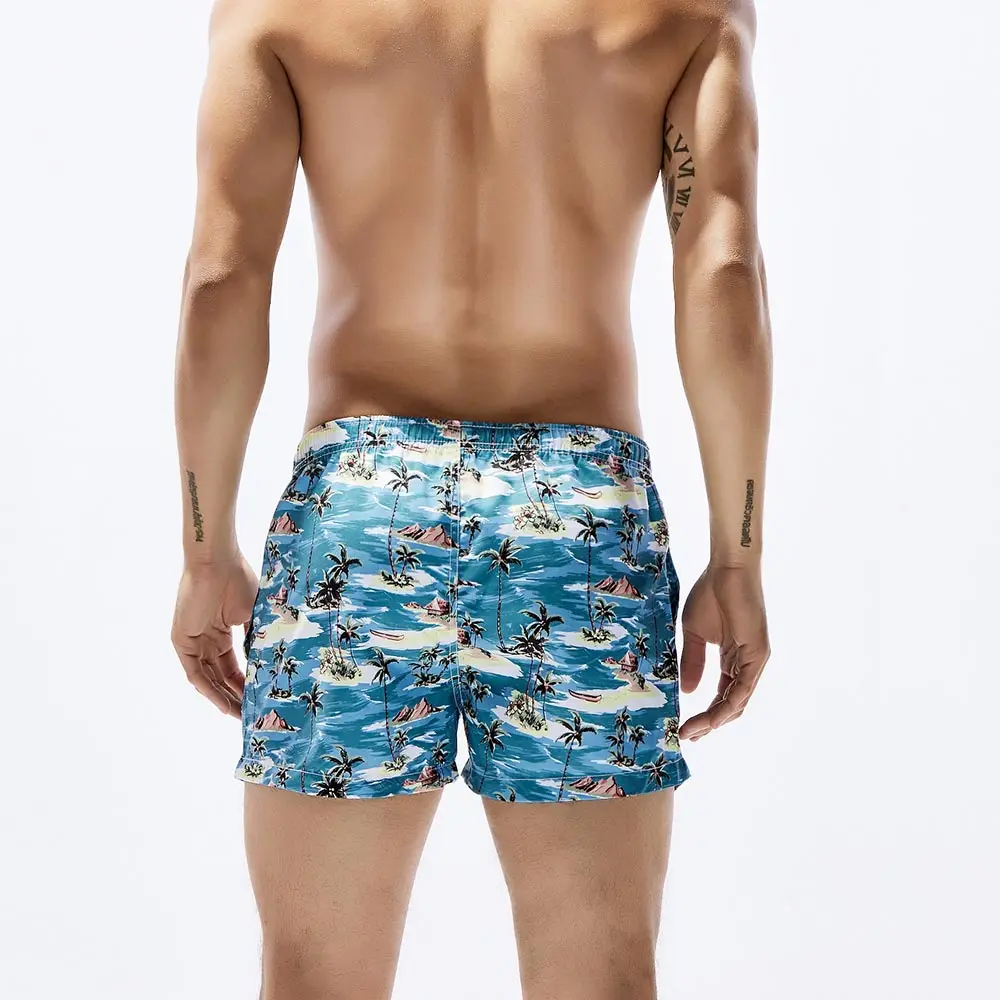 Мужские пляжные шорты с цветочным принтом, мужские пляжные шорты, мужские бермуды, купальный костюм, быстросохнущие штаны для бега, спортивная одежда для спортзала