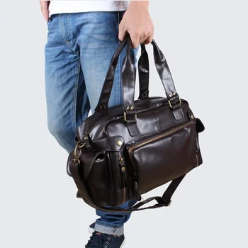 

MIWIND Fashion High Quality PU Casual Travel Bag New Duffle Bag Pure Color Travel Tote Large Capacity Men Handbag RHB013