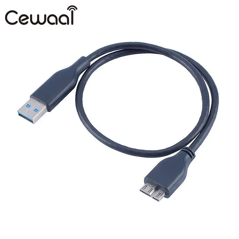 

CEWAAL Mobile Hard Disk Data Line 52cm USB3.0 Male A To Micro B External Hard Drive Disk Data Sync Cable Line Wire Lead