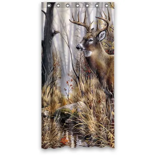 Nymeria 19 Customized Bath Curtain Deer and forest Waterproof Shower | Дом и сад