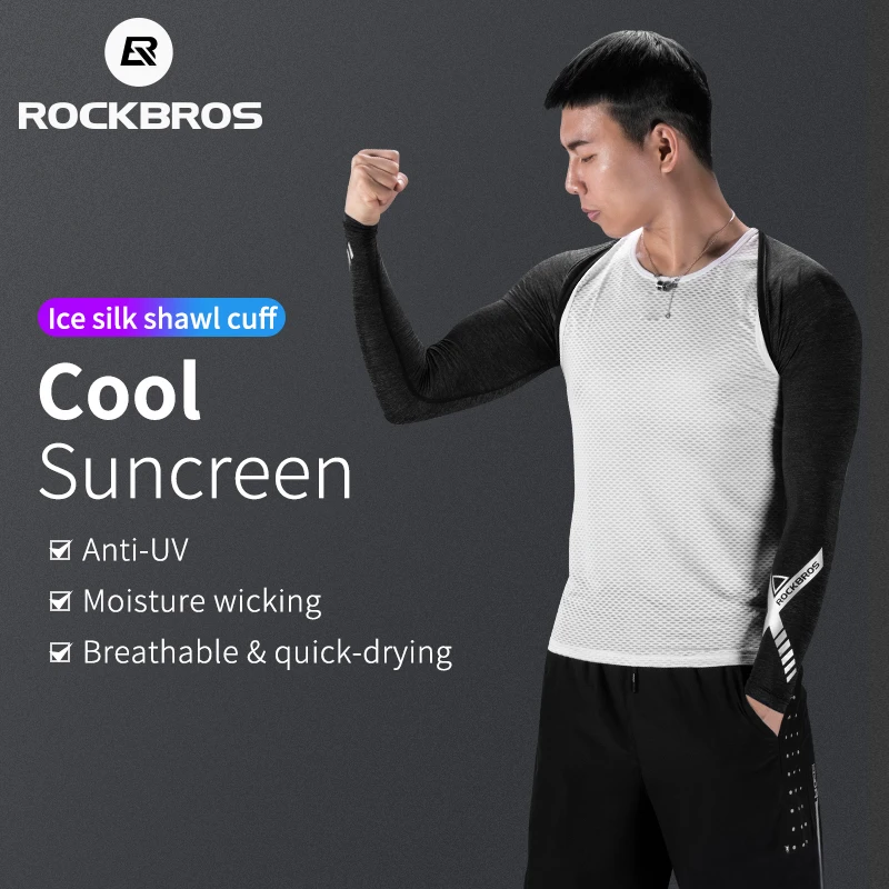 Summer Ice Silk Arm Sleeves Anti-UV Sun Protection Shawl Cuff Bike Sleeves Outdoor Sports Running Bicycle Arm Warmers