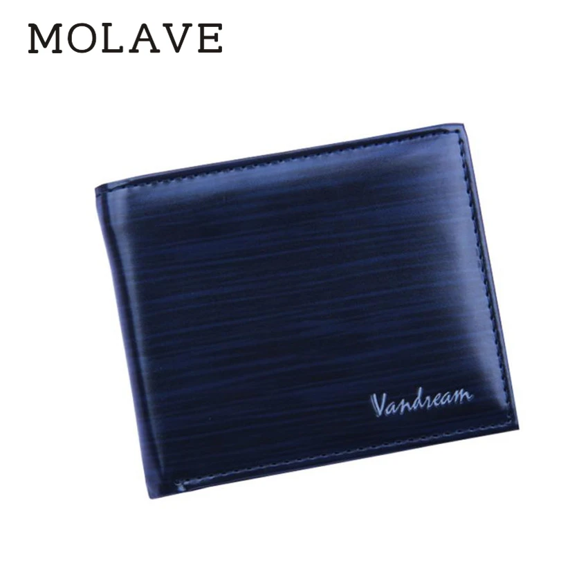 

MOLAVE Wallets Wallet Men Solid CardHolder PU Leather Men Bifold Business Wallet ID Credit CardHolder PUrse Pockets May28