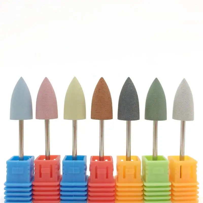 

1PC Bullet Head Nail Drills Bit Rubber Silicon Material Nail Buffer Machine For Manicure Nail Art Accessories Nail Files