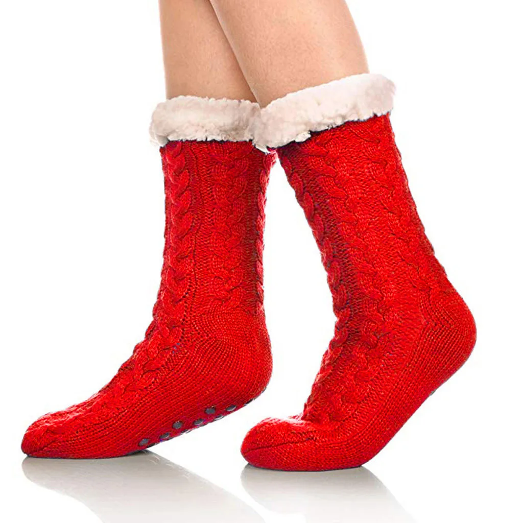 JAYCOSIN 1 пара, хит, высокое качество, женские зимние супер мягкие, теплые, уютные, пушистые, с флисовой подкладкой, рождественский подарок, с захватом, носки для женщин, Новинка