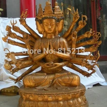 Bi00935 3" огромный Тибет Храм бронза позолота 24 Arms Авалокитешвара Кван-Инь статуя Будды