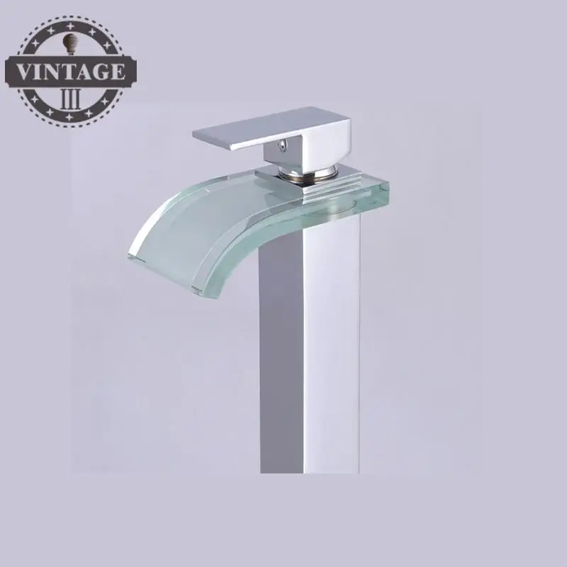 Free Shipping Glass and Brass Basin Faucet Chrome Polish Bathroom Tap Hot Cold Water | Обустройство дома