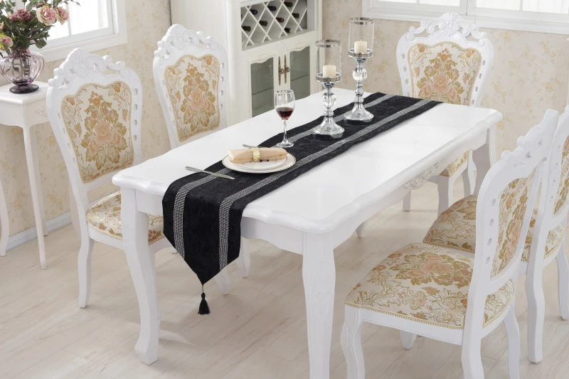 8 Solid Colors Elegant Diamond Table Runners Modern Table Runner For Wedding Party Decor Table Cloth 33cm160180210250280cm      