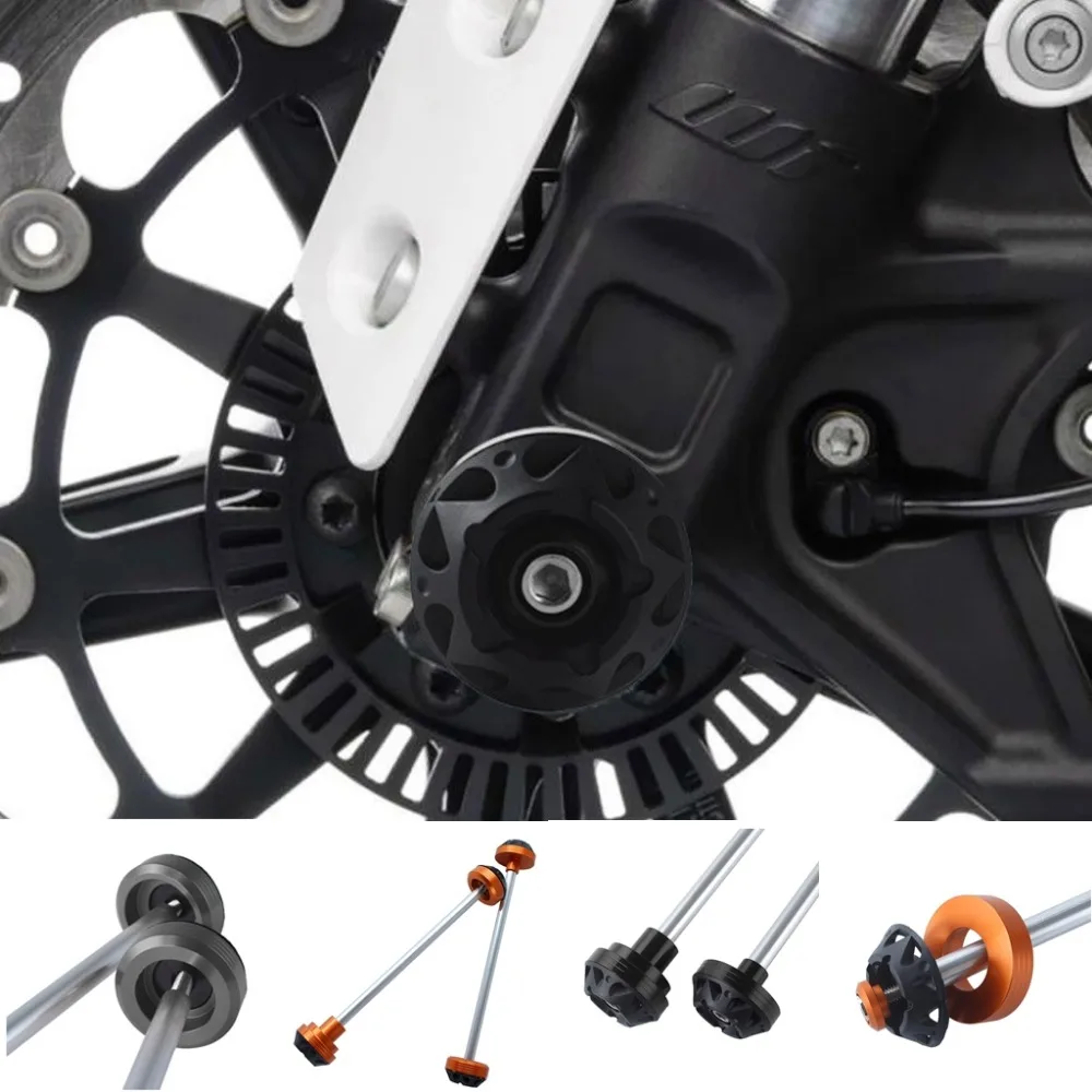 1Pair Front & Rear Axle Fork Wheel Protector Crash Sliders Cap Pad for