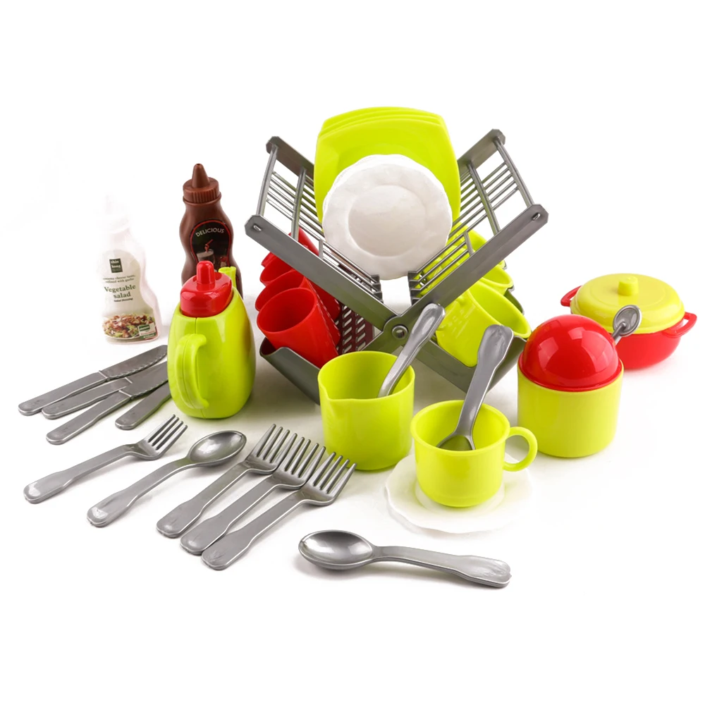 Child Kitchen Toy Set Mini Teapot Coffee Plate Party Pretend Play Toys