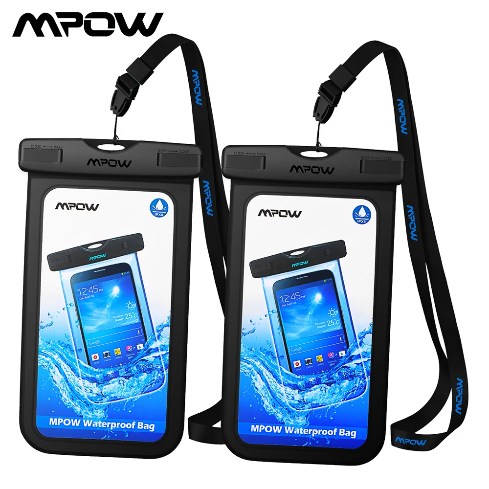 [2 шт.] Mpow PA078 IPX8 Универсальный Водонепроницаемый Чехол для телефона чехол для iPhone X сухая сумка походная грязеотталкивающая снегозащитная сумка для Xiaomi