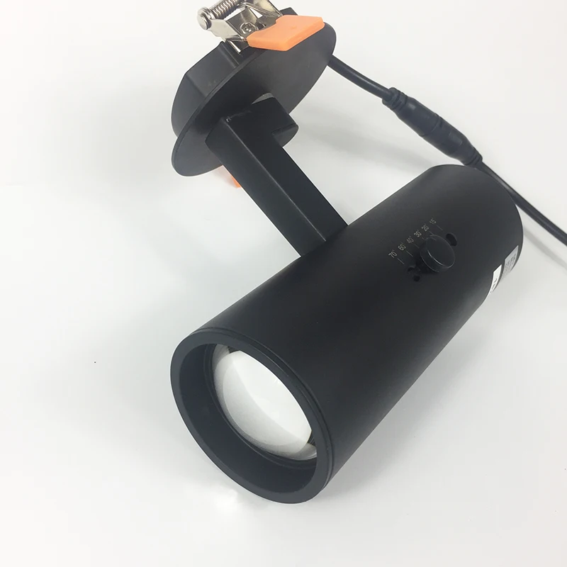 Acabamento em Preto Elétrico da Lâmpada Feixe de Luz de Controle Zoom Ajustável Comercial Alta Sotaque 10 w 15 20 Dispositivo Levou Holofotes 15-70 9 Luzes e Iluminação