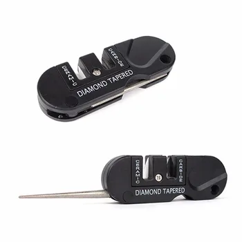 

EDC Ceramic Carbide Knife Sharpener Three Stages Multifunction Pocket Folding Sharpening Stone Outdoor Camping Hiking Fish Hook
