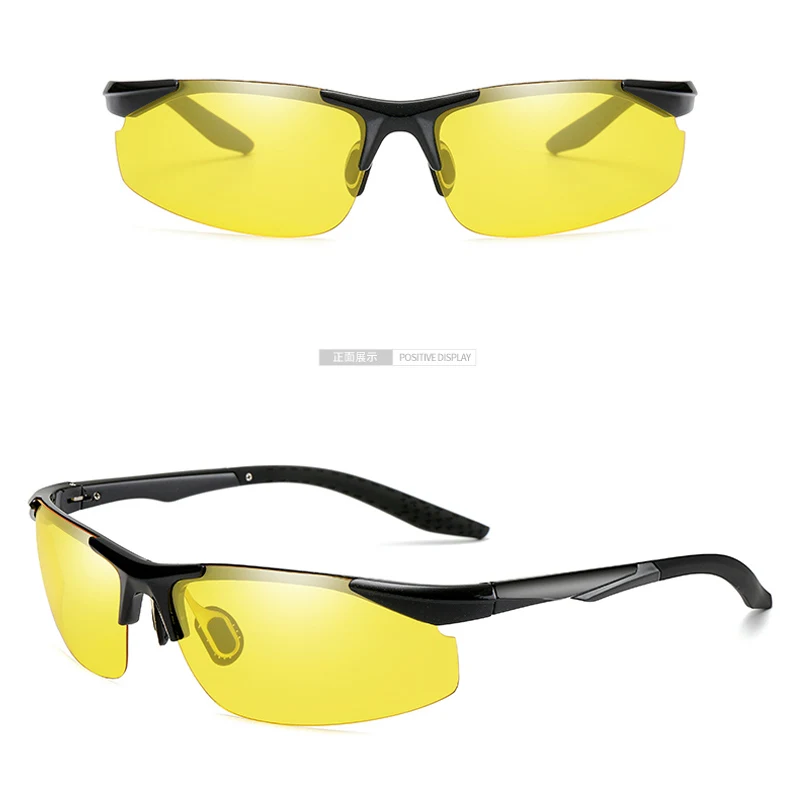 Спортивные поляризованные солнцезащитные очки без оправы TR90, ультралегкие зеркальные солнцезащитные очки для мужчин и женщин, солнцезащитные очки для вождения, ночного видения, УФ - Цвет линз: night-vision
