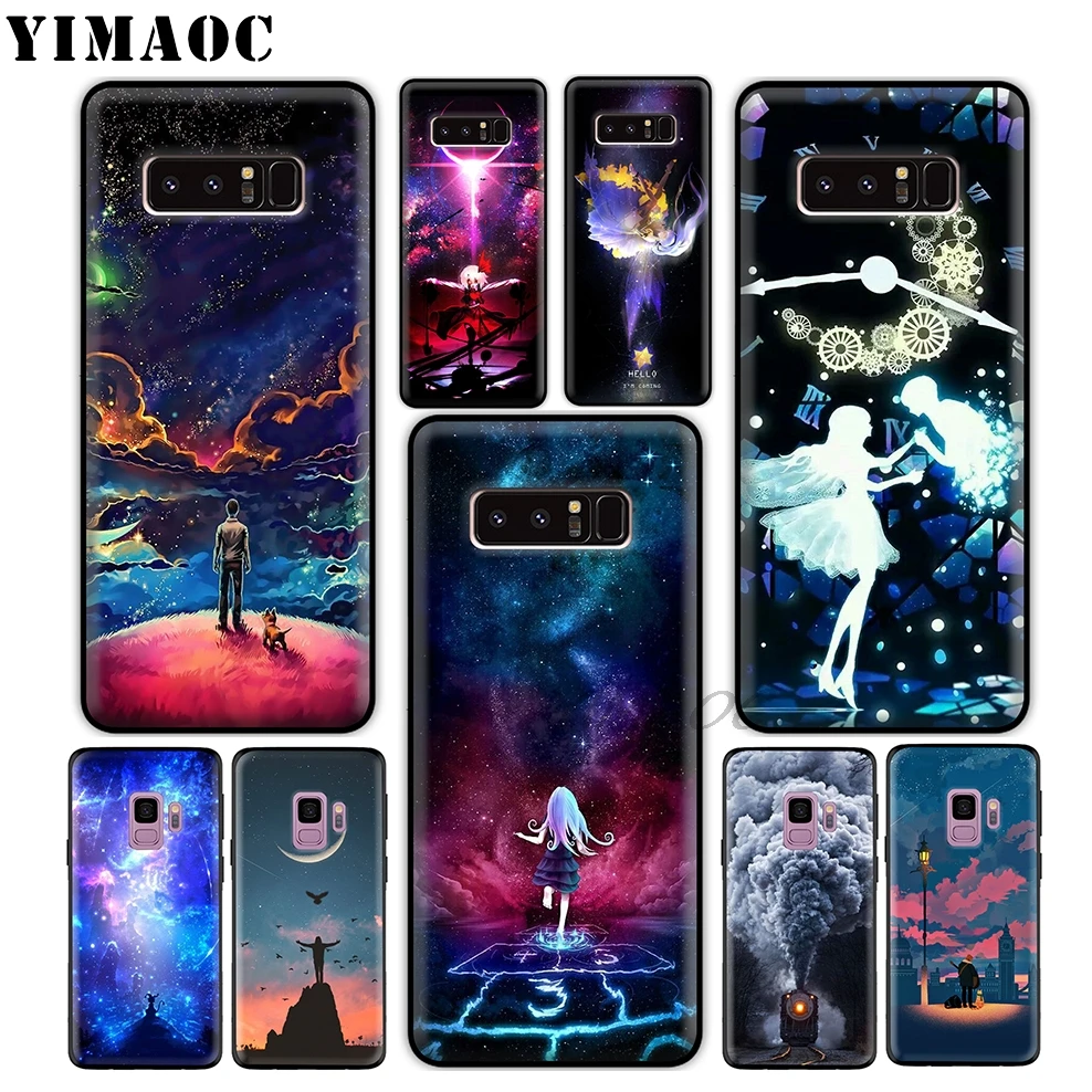 Цветной Мягкий силиконовый чехол YIMAOC Sunset Girl для Samsung Galaxy A9 A8 A6 Plus 2018 A5 A3 2017 2016 Note 9 8 |