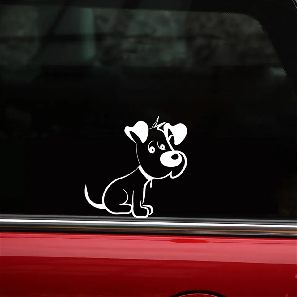 Creative Car sticker Cute Dog Animal Vinyl Car Accessories Car Reflective Decor Stickers BlackWhite Car Styling 15.9cm15.9cm  (5)