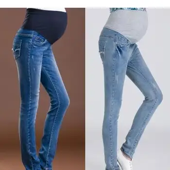플러스 사이즈 임신 바지 데님 바지 출산 의류 S-4XL 임신 바지 임신 의류 플러스 사이즈
