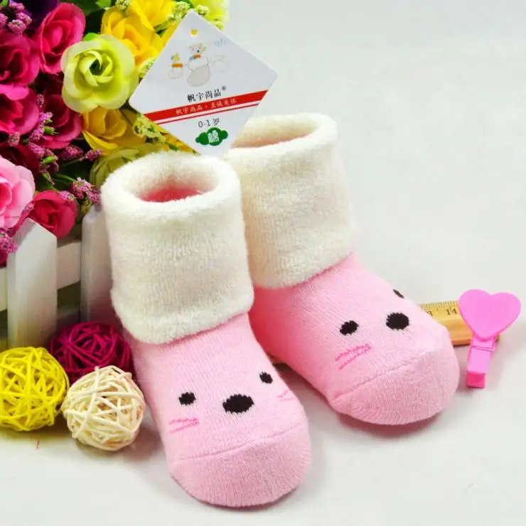 

Warm And Thick Comfortable 100% Cotton Baby Boys Girls Socks 0-3 Years Old Cute Autumn And Winter Newborn Socks