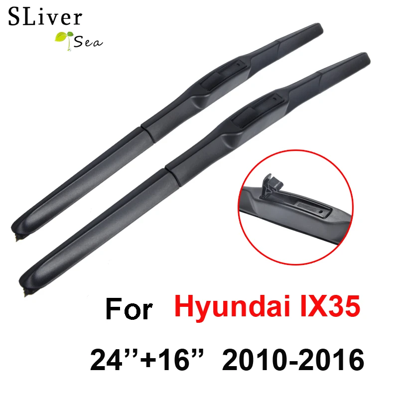 

SLIVERYSEA Wiper Blade For Hyundai IX35 2010-2016 24''+16'' Rubber Windshield Windscreen Car Accessories CPU710