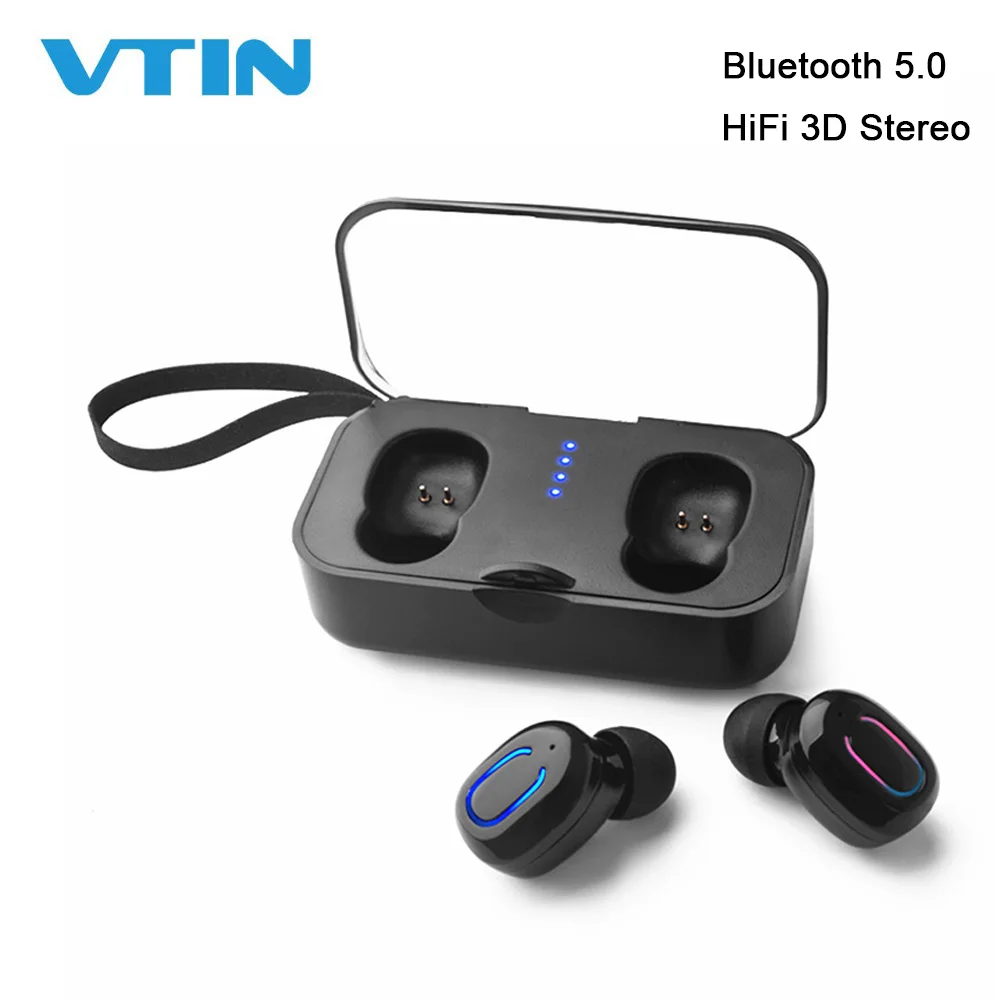 

VTIN Wireless Bluetooth Earphone TWS Bluetooth 5.0 Earbuds HiFi 3D Stereo Sound Headphones Button Control For iPhone xiaomi HTC
