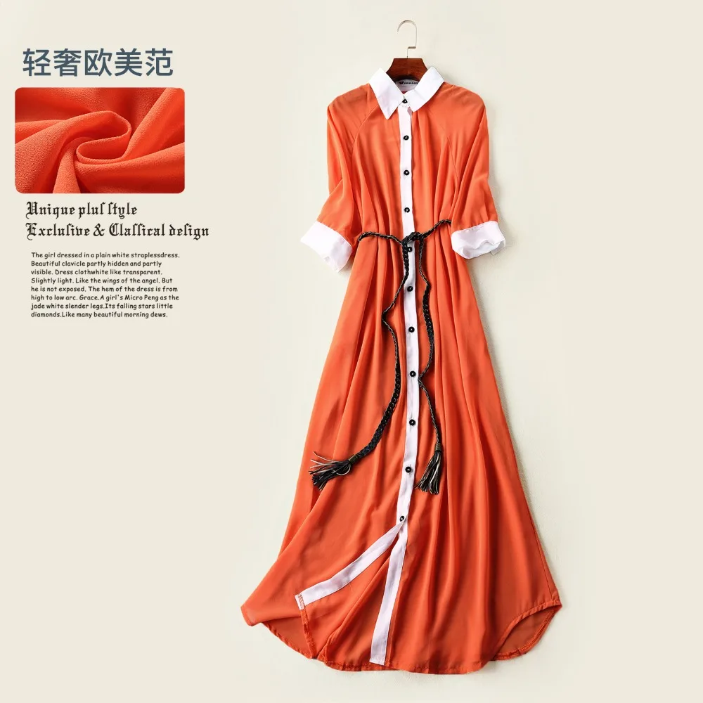 

Big Sale Summer Women Chiffon Dress Long Ankle Length Orange Sexy See Through Loose Street Dress Oversize
