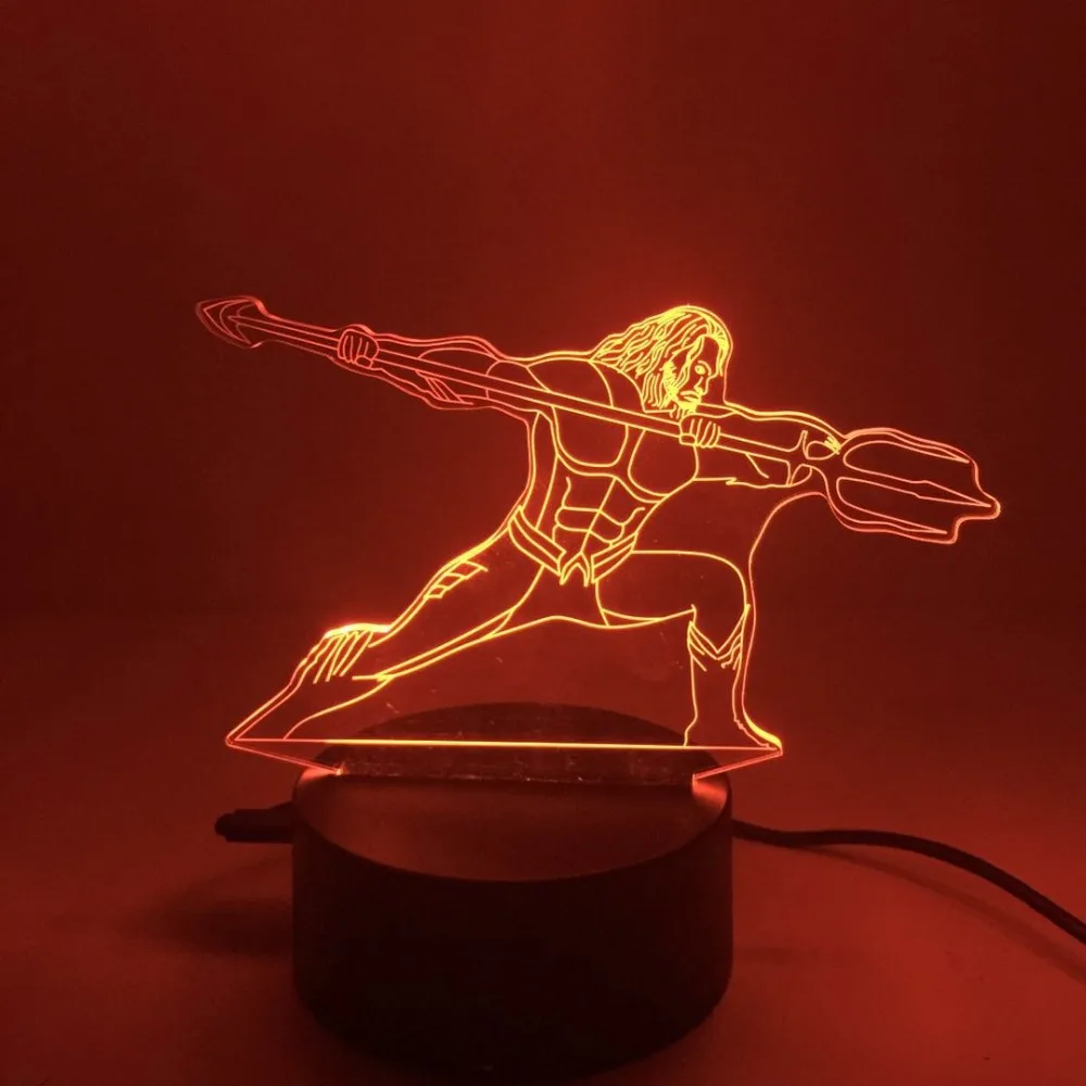 3D светодиодный ночник Aquaman 2019 новинка Ночной светильник домашний декор сенсорный