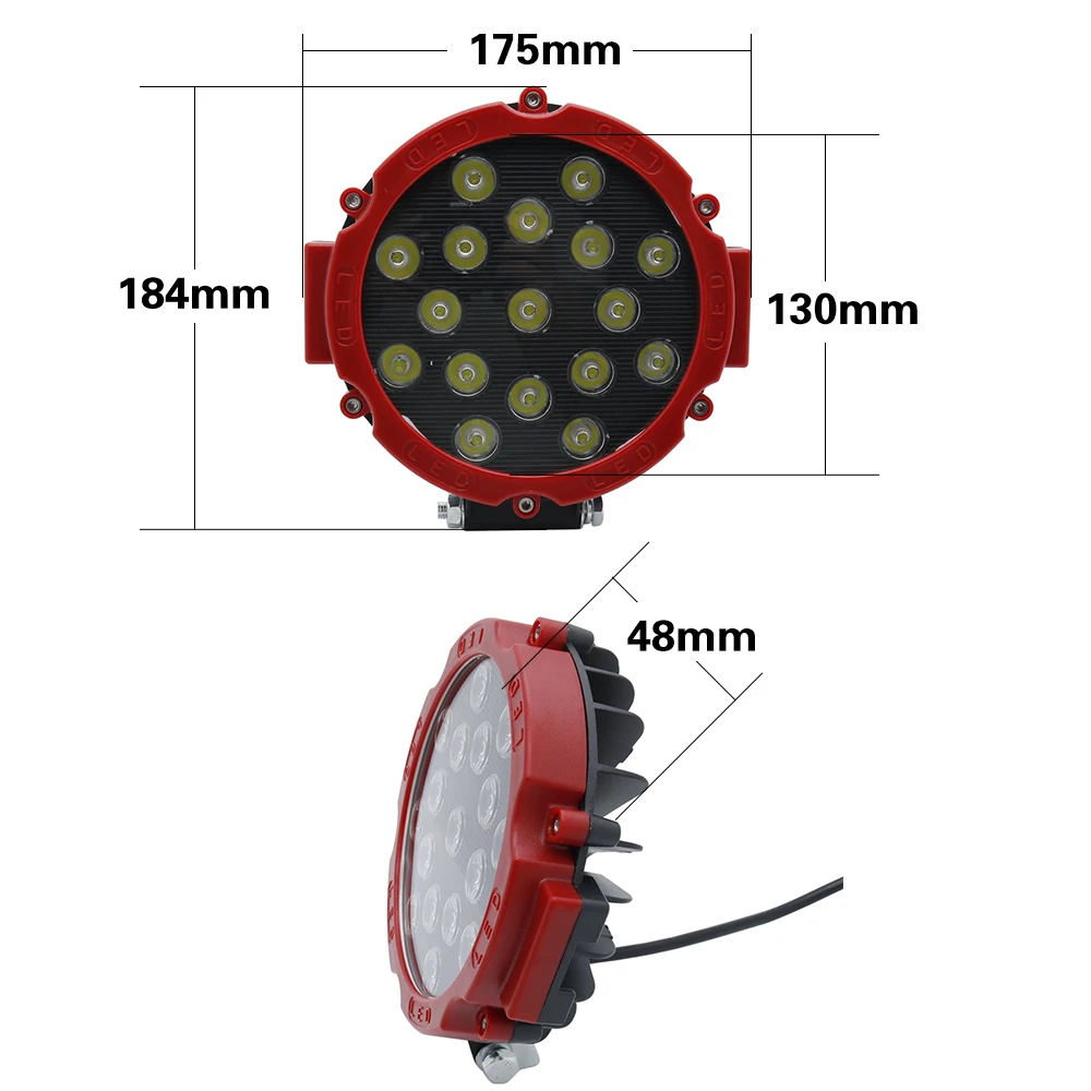 2 adet yeni 7 inç 51W araba LED iş lambası şeridi 12V yuvarlak nokta jeep  4x4 Offroad kamyoneti traktör ATV SUV sürücü - AliExpress Automobiles &  Motorcycles