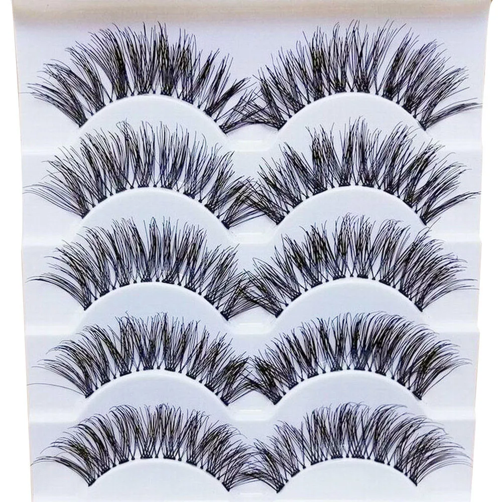 

5 Pair Mink Hair False Eyelashes Natural/Thick Long Eye Lashes Wispy Makeup Beauty Extension Tools #N
