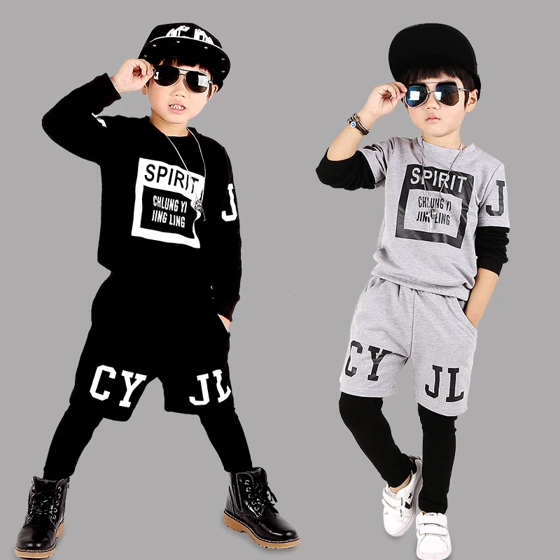 

New fashion letter print Children Clothing Sets teenage Boys casual Sport Suit Kids Sets jacket + pants 2pcs. Boys Clothes