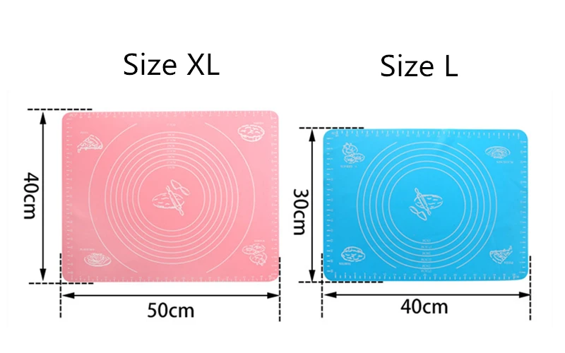 Силиконовый коврик для выпечки утолщение муки прокатки весы коврик для замеса теста коврик для выпечки кондитерских изделий прокатки коврик для выпечки вкладыши для выпечки