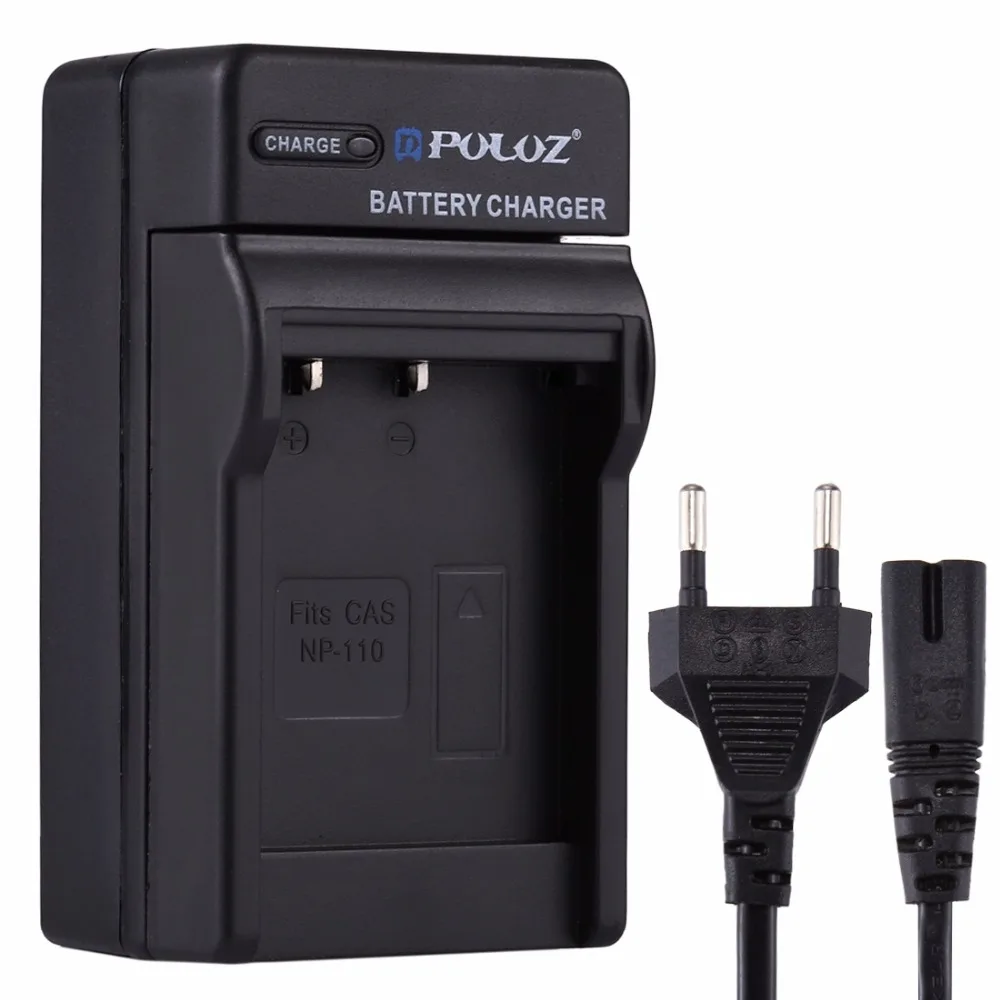 PULUZ EU Plug Battery Charger with Cable for Casio NP 110, EX Z2000