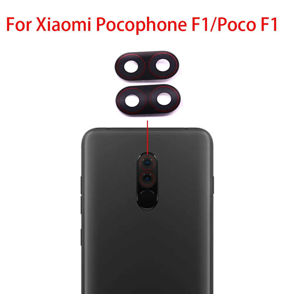 2 шт. для Xiaomi Pocophone F1 камера со стеклянным объективом задняя камера стеклянный объектив с клеем ЗАМЕНА Запасные части для Poco F1